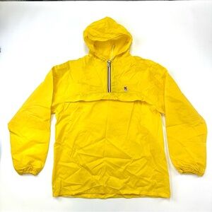 Vintage Kway packable rain jacket Large genderless yellow rain slicker